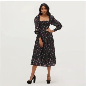 Hill house naomi nap dress black ikat new with tags NWT